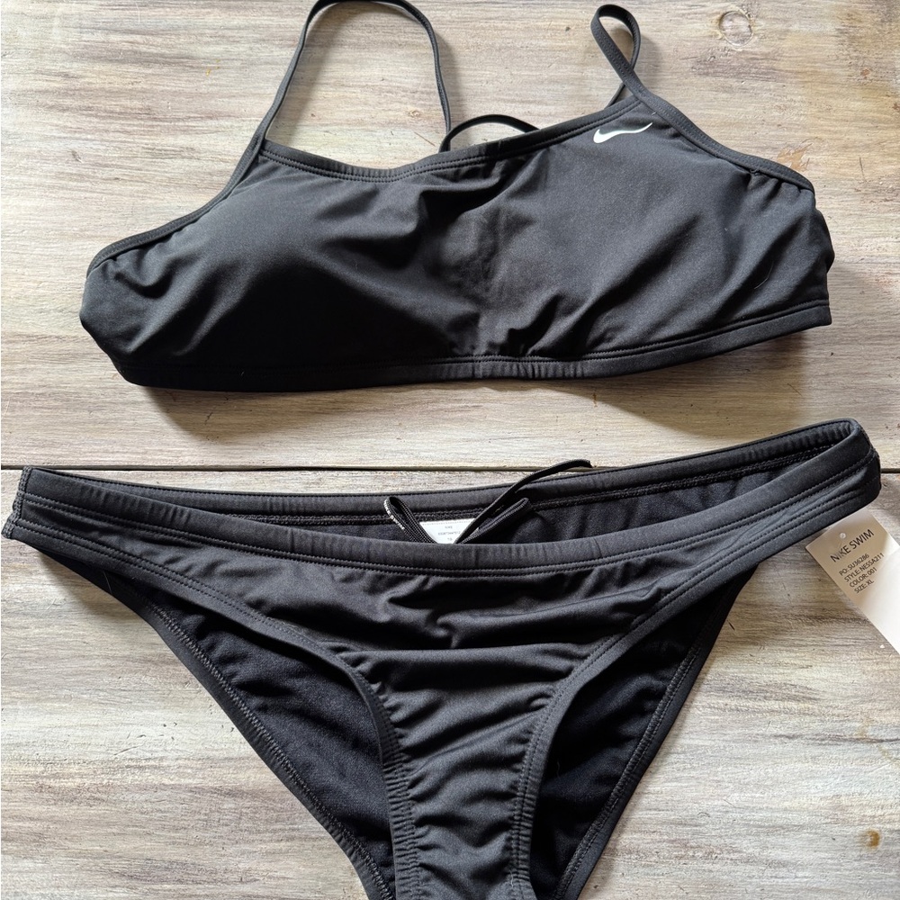 Nike Black Minimalist Bikini Swim Set NWT